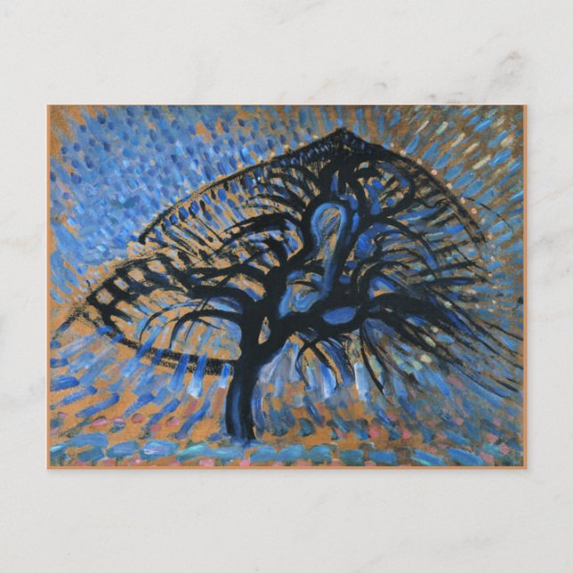 Mondrian - Apple Tree, pointillistische Version, Postkarte (Vorderseite)