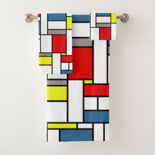 Mondrian Artentwurf Badhandtuch Set