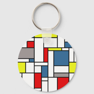 Mondrian Artentwurf Schlüsselanhänger