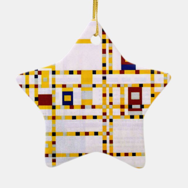 Mondrian - Broadway Boogie Woogie Keramik Ornament (Hinten)