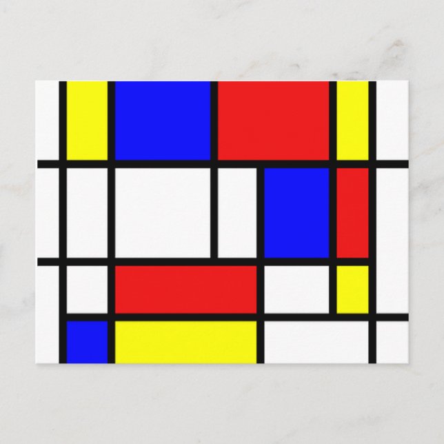 Mondrian, carte postale parodique de composition (Devant)