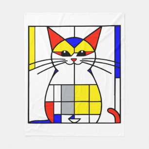 Mondrian Cat Fleecedecke