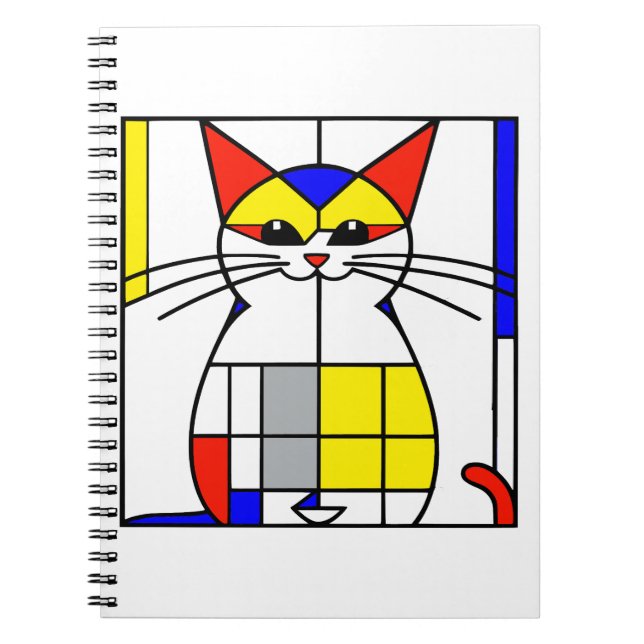 Mondrian Cat Notizblock (Vorderseite)