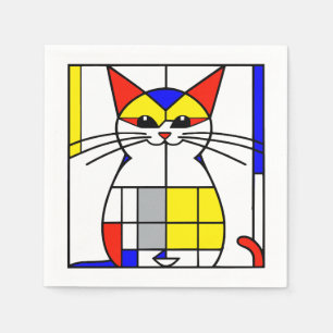 Mondrian Cat Serviette