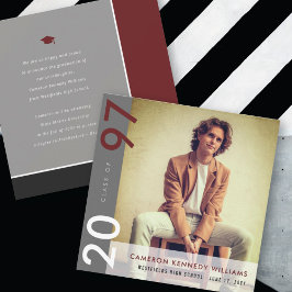 Mondrian Color Blocks Grad Moderner Foto Abschluss Ankündigung