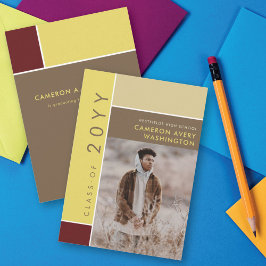 Mondrian Color Blocks Mod Foto Graduation Party Einladung