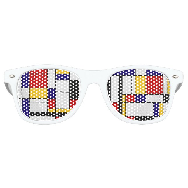 Mondrian Color Blocks Partybrille (Vorderseite)