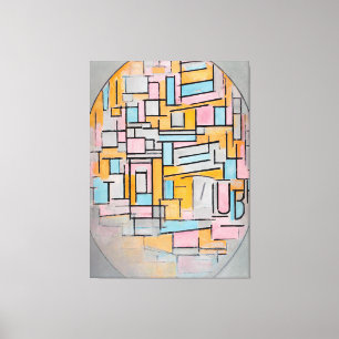 MONDRIAN - COMP. OVAL MIT FARBEN FLUGZEUG 2 1914 LEINWANDDRUCK