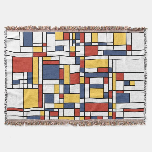 Mondrian De Stijl Pattern Decke (Vorderseite)