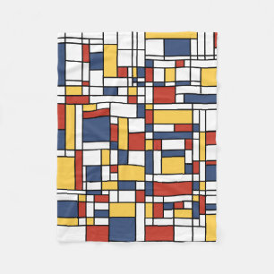 Mondrian De Stijl Pattern Fleecedecke