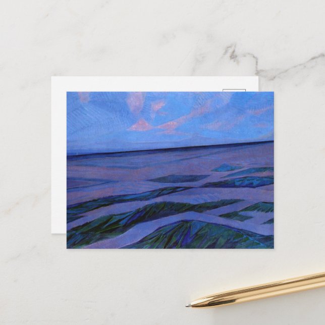 Mondrian - Dünenlandschaft Postkarte (Vorderseite/Rückseite Beispiel)