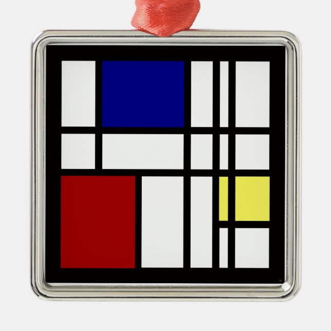 Mondrian Eindrucks-Kunst Ornament Aus Metall (Vorne)