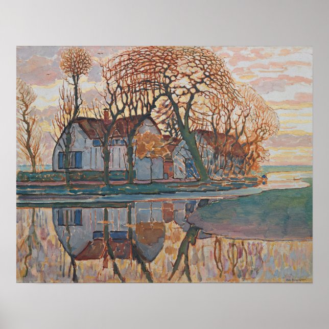 Mondrian Farm Duivendrecht Malerei Poster (Vorne)