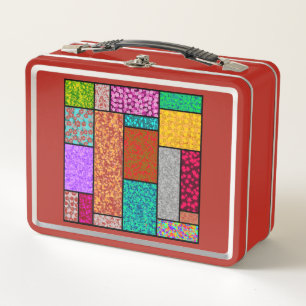 Mondrian Floral Graphic Design Abstraction Metall Brotdose