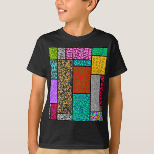 Mondrian Floral Graphic Design Abstraction T-Shirt