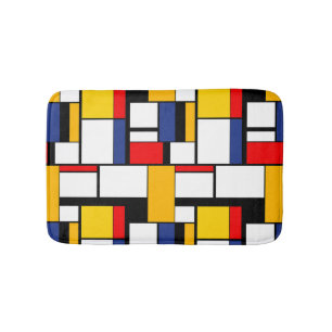 Mondrian Geometric Minimalistisch Comopsition Mode Badematte