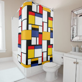 Mondrian Geometric Minimalistisch Comopsition Mode Duschvorhang