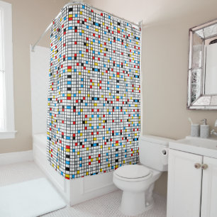 Mondrian Geometric Minimalistisch Comopsition Mode Duschvorhang