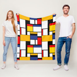 Mondrian Geometric Minimalistisch Comopsition Mode Fleecedecke