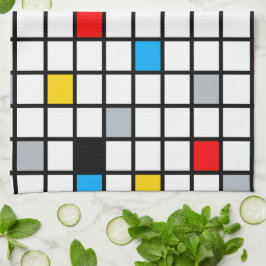 Mondrian Geometric Minimalistisch Comopsition Mode Geschirrtuch