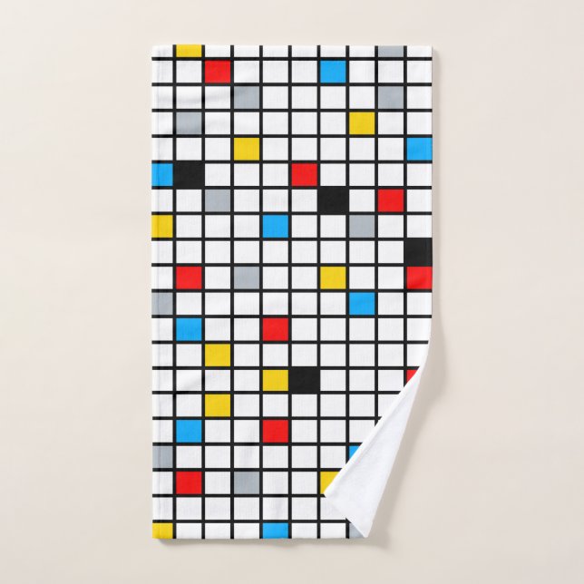 Mondrian Geometric Minimalistisch Comopsition Mode Handtuch (Handtuch)