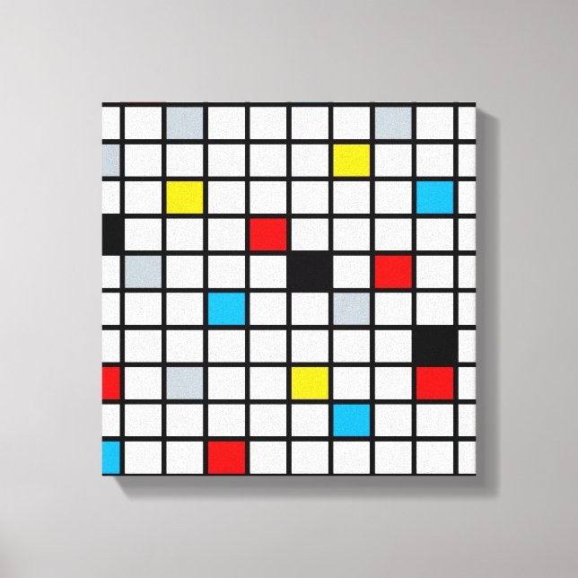 Mondrian Geometric Minimalistisch Comopsition Mode Leinwanddruck (Vorderseite)