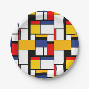Mondrian Geometric Minimalistisch Comopsition Mode Pappteller