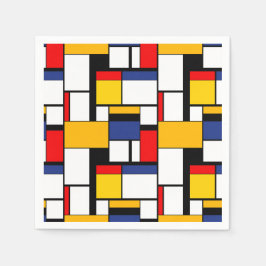 Mondrian Geometric Minimalistisch Comopsition Mode Serviette
