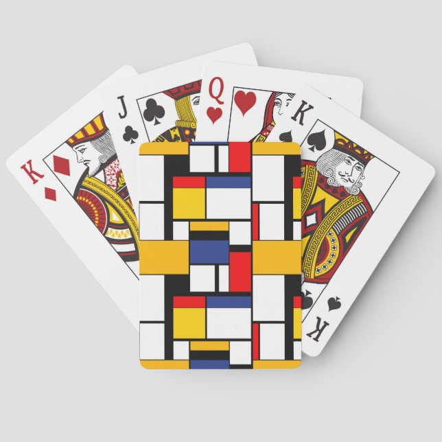 Mondrian Geometric Minimalistisch Comopsition Mode Spielkarten (Rückseite)