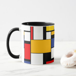 Mondrian Geometric Minimalistisch Comopsition Mode Tasse