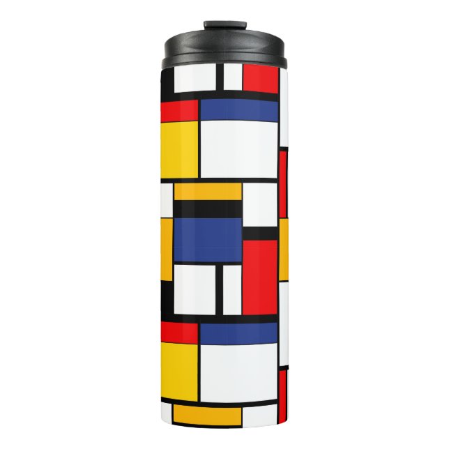 Mondrian Geometric Minimalistisch Comopsition Mode Thermosbecher (Vorderseite)