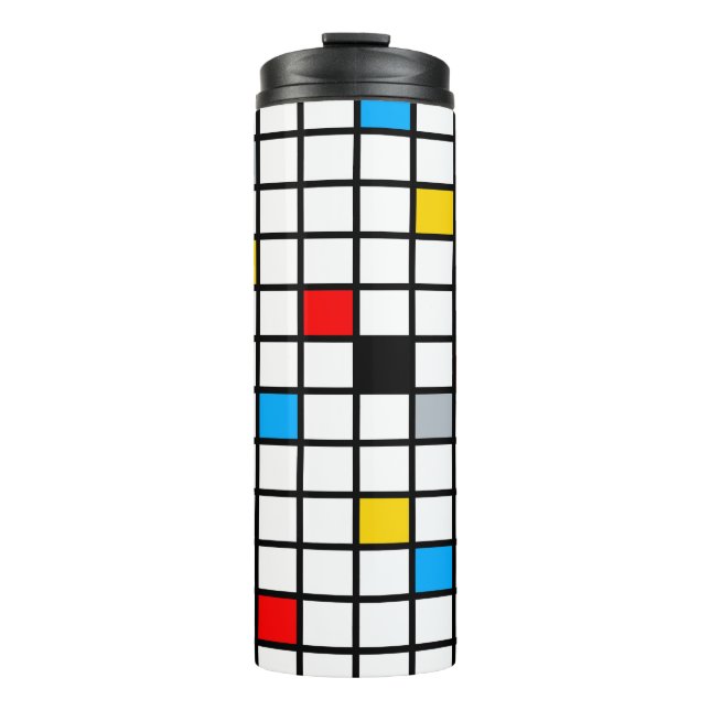 Mondrian Geometric Minimalistisch Comopsition Mode Thermosbecher (Vorderseite)