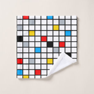 Mondrian Geometric Minimalistisch Comopsition Mode Waschlappen
