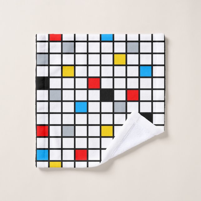 Mondrian Geometric Minimalistisch Comopsition Mode Waschlappen (Waschlappen)