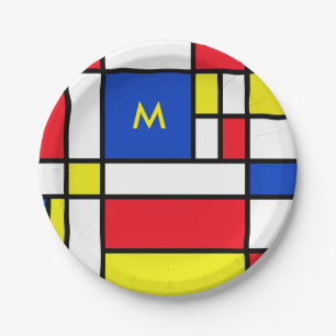 Mondrian Geometrie Abstrakte Kunst Pappteller