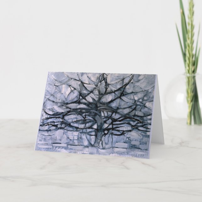 Mondrian - Grauer Baum, berühmtes Gemälde, Karte (Vorderseite)