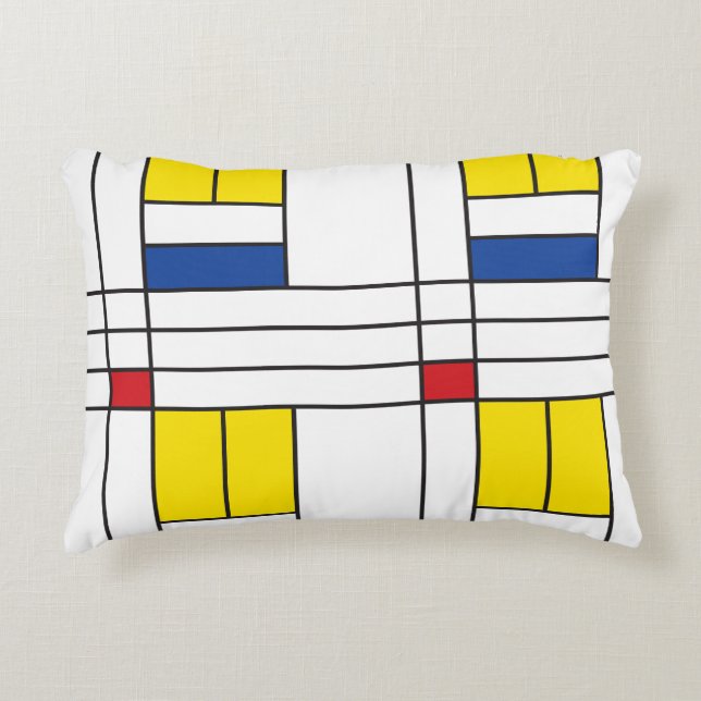 Mondrian II Minimalistisch De Stijl Modernes Art D Dekokissen (Vorderseite)