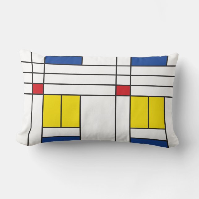 Mondrian II Minimalistisch De Stijl Modernes Art D Lendenkissen (Vorderseite)
