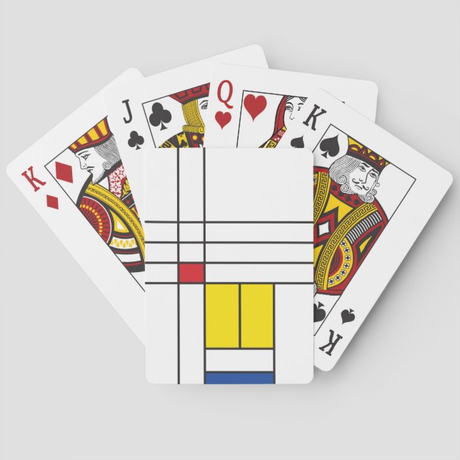 Mondrian II Minimalistisch De Stijl Modernes Art D Spielkarten (Rückseite)