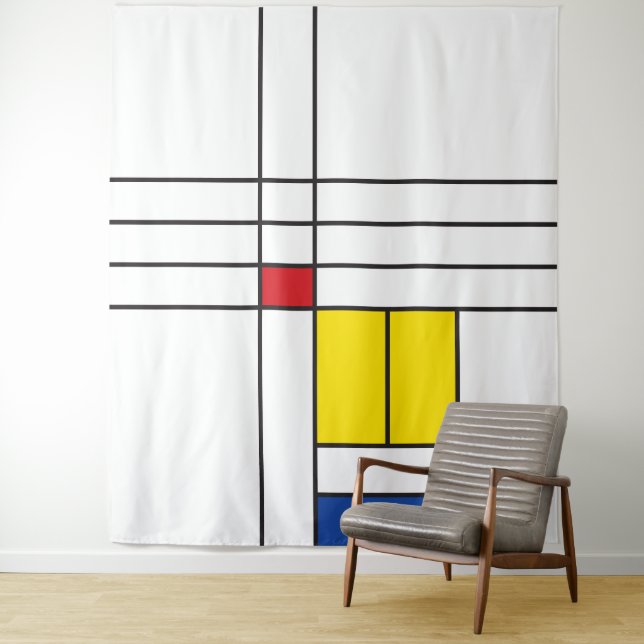 Mondrian II Minimalistisch De Stijl Modernes Art D Wandteppich (Beispiel)