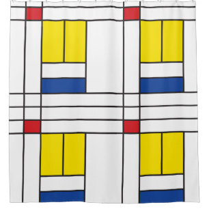 Mondrian II Minimalistischer De Stijl Moderne Kuns Duschvorhang