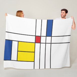 Mondrian II Minimalistischer De Stijl Moderne Kuns Fleecedecke