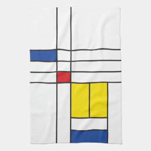Mondrian II Minimalistischer De Stijl Moderne Kuns Geschirrtuch
