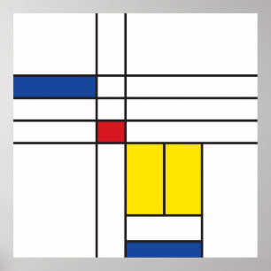 Mondrian II Minimalistischer De Stijl Moderne Kuns Poster