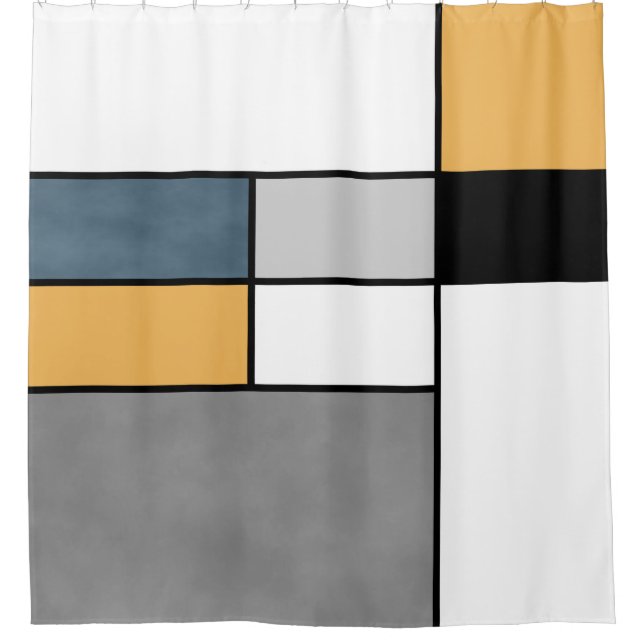 Mondrian Inspiration Duschvorhang (Vorderseite)