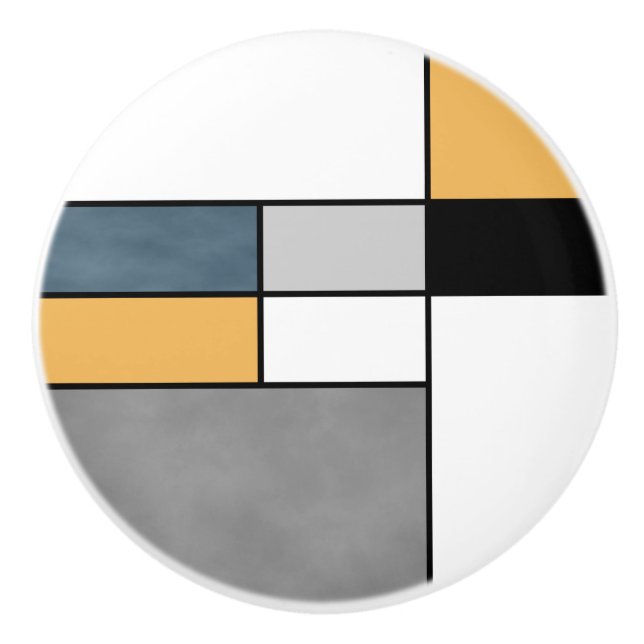 Mondrian Inspiration Keramikknauf (Vorderseite)