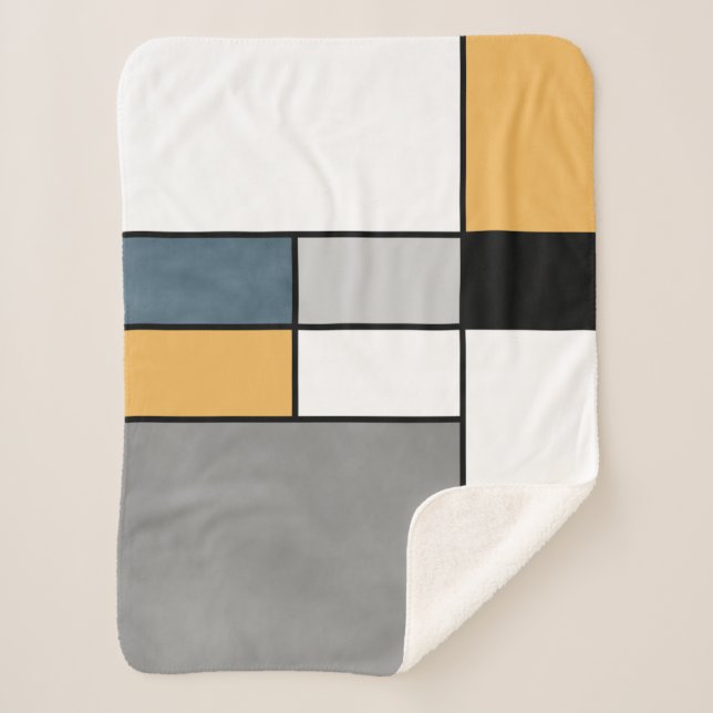 Mondrian Inspiration Sherpadecke (Vorderseite)