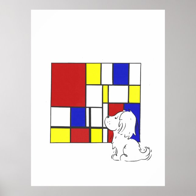 Mondrian Inspired Chamomile Poster (Vorne)