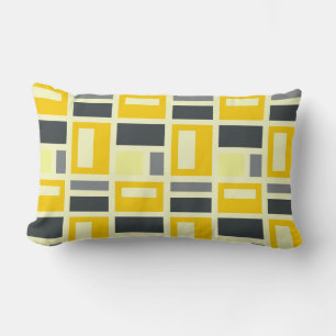 MONDRIAN INSPIRIERT - GELB & GRAU LENDENKISSEN