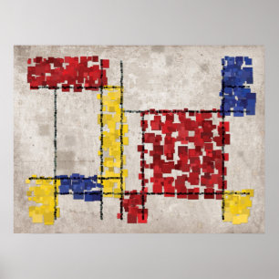 Mondrian Inspiriert Quadrate Poster